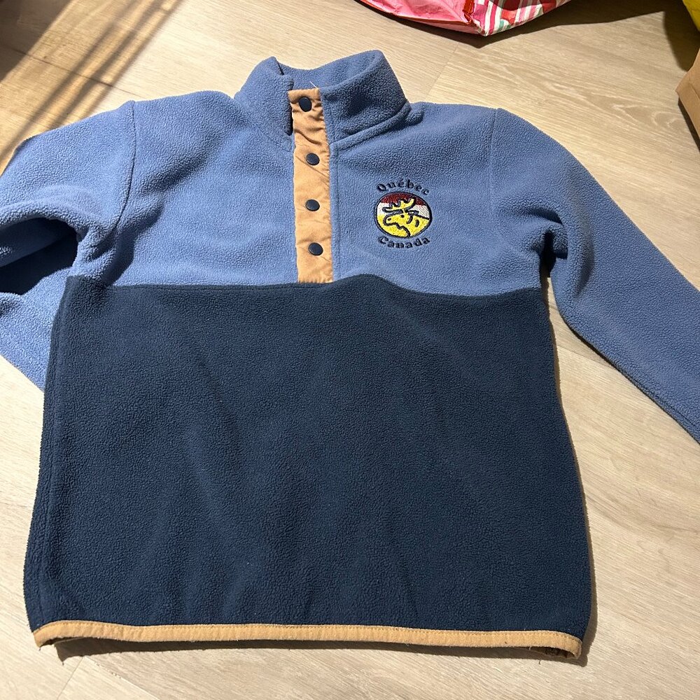💙🟤 Coastal Culture Kids Fleece Pullover – Size 6T (Québec, Canada) 🟤💙